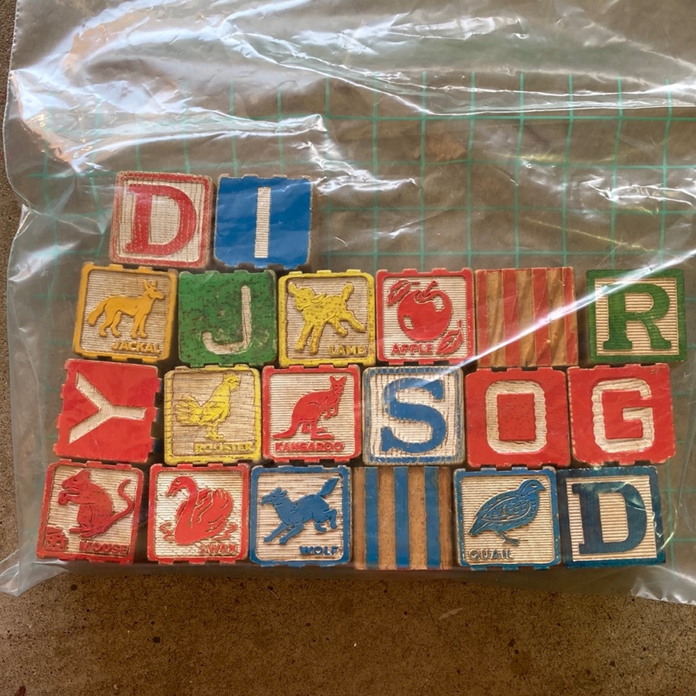 Vintage wood letter blocks lot of 20 art projects